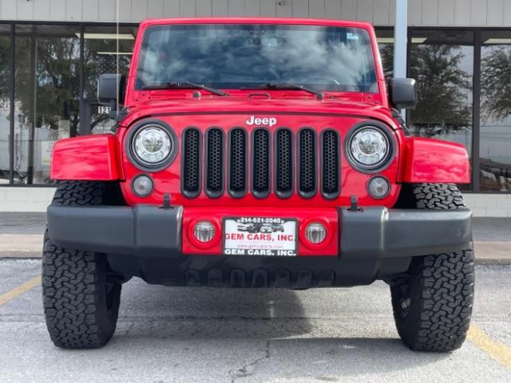 2018 Red Jeep Wrangler JK Unlimited Sahara 4WD (1C4BJWEG0JL) with an 3.6L V6 DOHC 24V FFV engine, 6-Speed Automatic transmission, located at 12182 Garland Rd, Dallas, TX, 75218, (214) 521-2040, 0.000000, 0.000000 - Photo #1