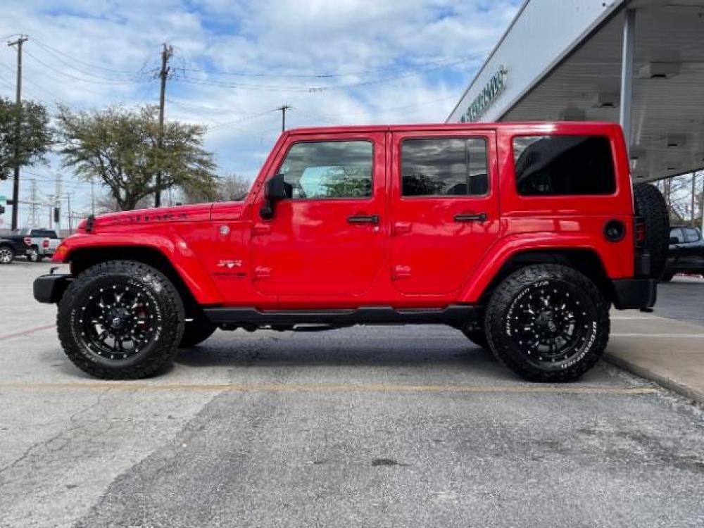 2018 Red Jeep Wrangler JK Unlimited Sahara 4WD (1C4BJWEG0JL) with an 3.6L V6 DOHC 24V FFV engine, 6-Speed Automatic transmission, located at 12182 Garland Rd, Dallas, TX, 75218, (214) 521-2040, 0.000000, 0.000000 - Photo #3