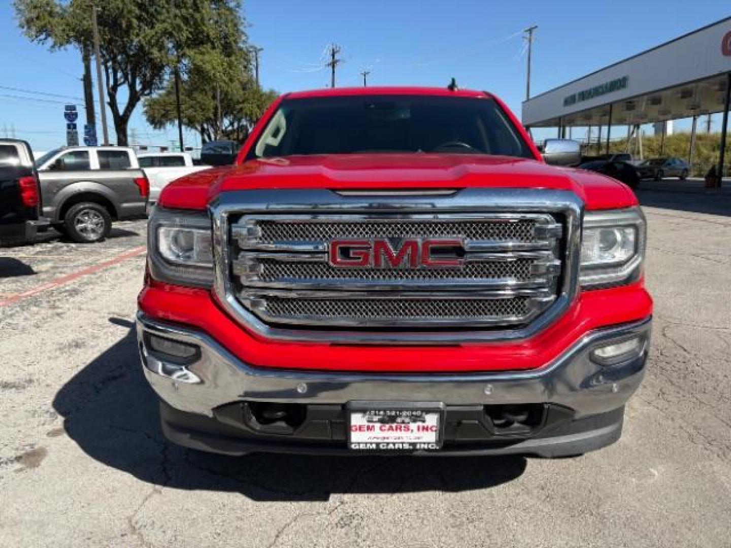 2016 Cardinal Red /Tan Leather Trimmed GMC Sierra 1500 SLT Crew Cab Short B (3GTU2NEC0GG) with an 5.3L V8 OHV 16V engine, 6-Speed Automatic transmission, located at 12182 Garland Rd, Dallas, TX, 75218, (214) 521-2040, 0.000000, 0.000000 - Photo#1