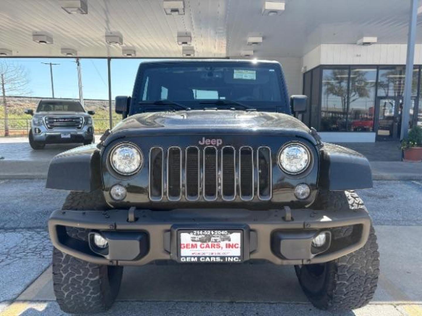 2017 Black Clear Coat /Black, leather Jeep Wrangler Unlimited Sahara 4WD (1C4BJWEG7HL) with an 3.6L V6 DOHC 24V FFV engine, 5-Speed Automatic transmission, located at 12182 Garland Rd, Dallas, TX, 75218, (214) 521-2040, 0.000000, 0.000000 - Photo#1