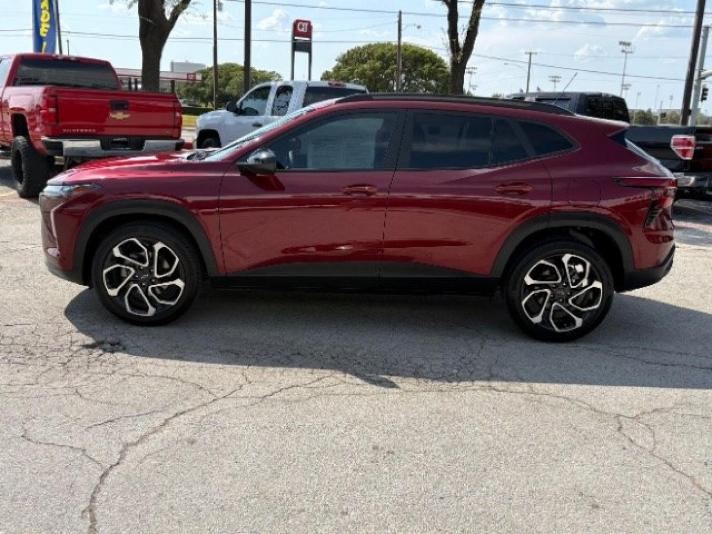 2025 Crimson Metallic Chevrolet Trax FWD 2RS (KL77LJEP6SC) with an ECOTEC 1.2L I-3 gasoline direct injection engine, located at 12182 Garland Rd, Dallas, TX, 75218, (214) 521-2040, 0.000000, 0.000000- Photo#1